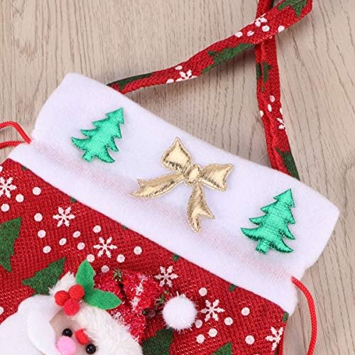 Амосфун Божиќна Торба За Лекување Џеб Слатки Бонбони Божиќна Чанта За Чорапи Божиќна Торба За Бонбони Подарок Божиќни Материјали