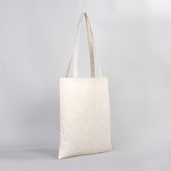 Нати линија за еднократно платно торба со џеб, памук, торба за шопинг и плажа 13,4'''x15,4 ''