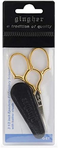 Ножици за везови на гинхер со обвивки. Гроздобер злато штрк и стилови на епилета. 2-ПЦ. Пакет, плус декоративен магнет „игла“
