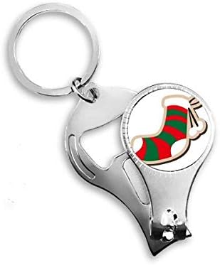 Божиќно чорапски цртан филм фестивал на нокти прстен прстен клуч за шишиња со шишиња клипер