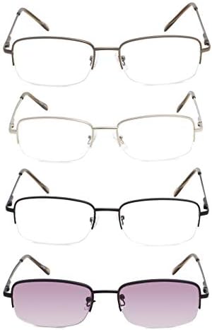 Очила за читање на гулачи 5 пара метални метални очила жени мажи вклучуваат читатели на компјутер