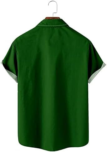 ZDDO Божиќно копче надолу кошули за машки краток ракав Смешен Божиќ Дедо Мраз печати за печатење на кошула за забави за дизајнер на кошула