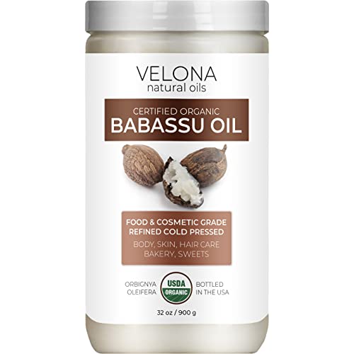 Велона Бабасу масло USDA Сертифициран органски - 32 мл | чисто и природно масло за носач | Рафинирано, ладно притиснато | Лице, коса,