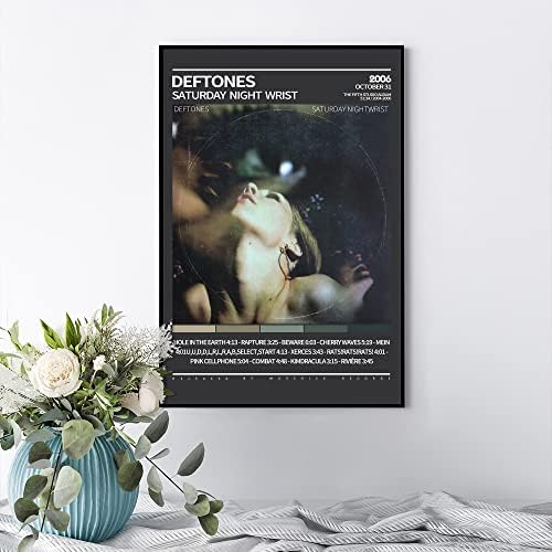 Постерот на Ymudac Deftones Saturday Night Stable Night Cover Posters Posters Music Eesthetic Decor Pictures за дневна соба wallидна декорација на платно отпечатоци од 12''x 18 '' Нерасположено