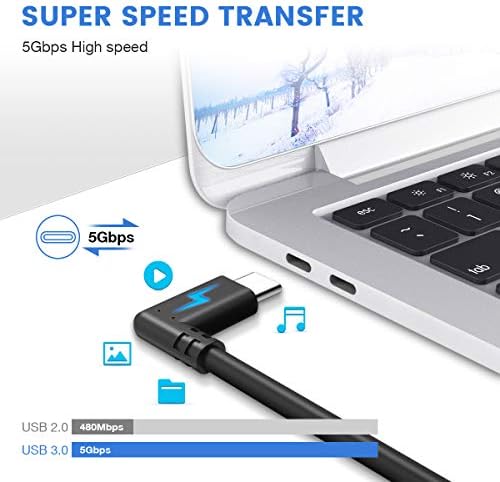 Окулус потрага по врската со линк 10ft, Daugee со голема брзина трансфер на податоци и кабел за брзо полнење USB 3.1 тип C до USB тип