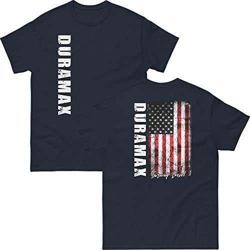 Агресивна конец Duramax маица - кошула на американско знаме