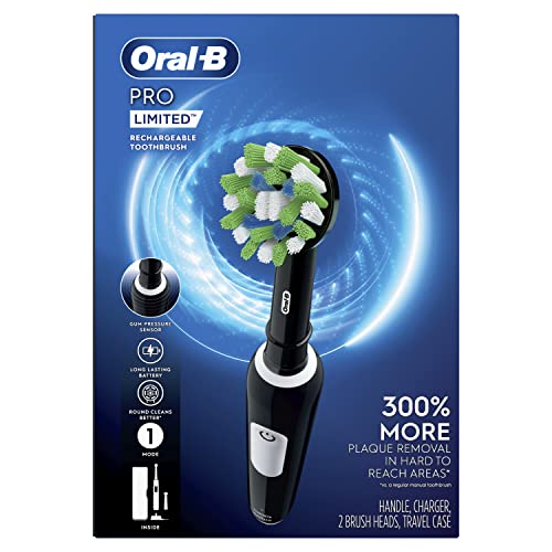 Орална B Pro ограничена електрична четка за заби со глави на четки, полнач, црна