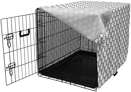 Амбесон Црно-Бело Покритие За Гајба За Кучиња, Крпеница Инспирирани Геометриски Триаголници Со Монохроматски Уметнички Дизајн, Лесен