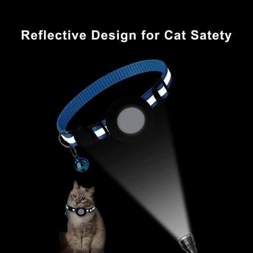 Airtag Мачка Јака Со Apple Airtag Држач Надграден Рефлектирачки Мачка Јака Со Отцепена Безбедност Тока Јака За Мачка Маче Кутре 