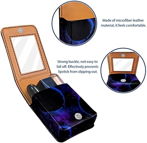 Кармин за шминка ОРИУКАН торба ЗА кармин со огледало пренослива торбичка за складирање кармин организатор за складирање на сјај за усни, Универзум
