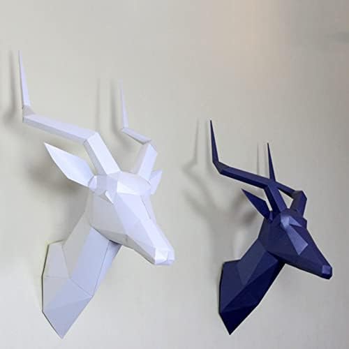Wll-dp коза на главата на главата 3Д оригами загатка DIY хартија модел креативна хартија трофеј уметничка хартија скулптура геометриска