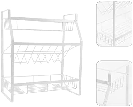 Решетка за складирање на кујна Doitool, 1 парчиња јаглероден челик кујнски полица за зачини за складирање за домашни зачини