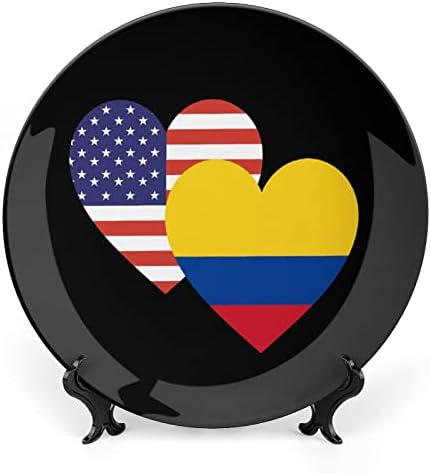 Колумбија Американско срцеско знаме Декоративни плочи околу керамички плочи со приказ за свадбени украси за домашни канцеларии