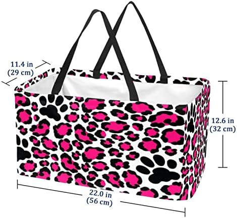Кошар за шопинг розова леопард текстура за еднократна употреба на намирници торбички за перење преносни торбички за пикник за
