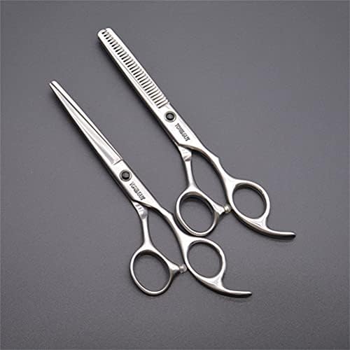 ZBXZM Професионални ножици за сечење коса, бербер ножици од не'рѓосувачки челик за фризери, слабени ножици за дома, бербер, салон