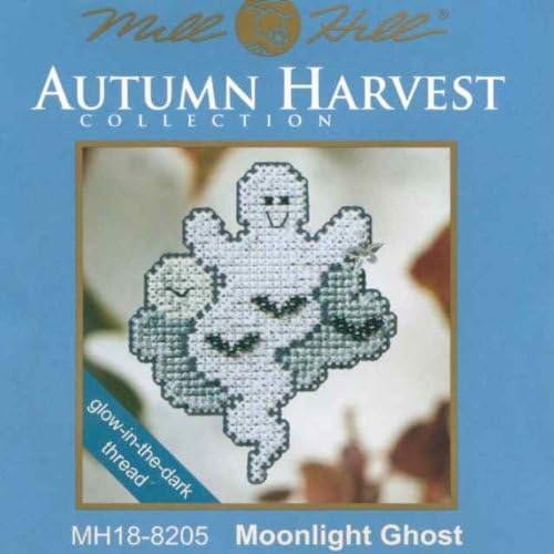 Мил Хил Месечина Дух со брадавици броеше вкрстено бод за украс за Ноќта на вештерките 2008 Есенска жетва MH18-8205