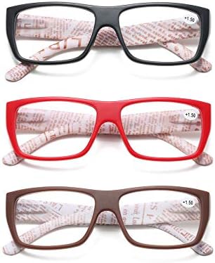 100 КЛАСИЧЕН 3 Пакет Очила За Читање Удобност Пролет Шарки Читателите Со Вести Шема Печатење Очила За Жени И Мажи