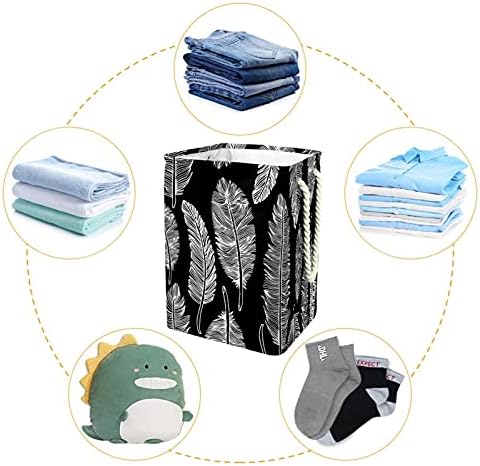 Бохо Бохемија црно бело големо потпрети алишта со лесна рачка за носење, водоотпорна корпа за перење алишта за канти за складирање
