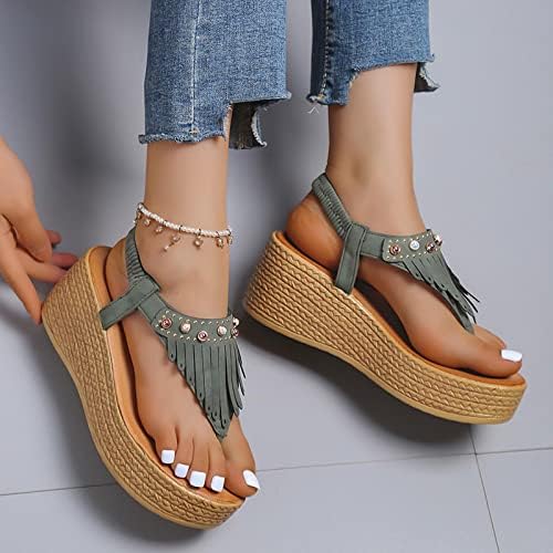 Сандали за платформа за жени летни нови риби уста ретро клин-пета сандали женски флип-флоп римски чевли