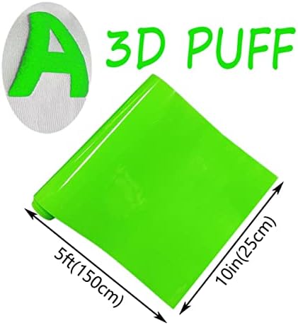 3D пренесување на топлина на пуфта винил ролни 10 x 5ft сјај во темната HTV пенејќи светлечки флуоресцентен печат на печатот