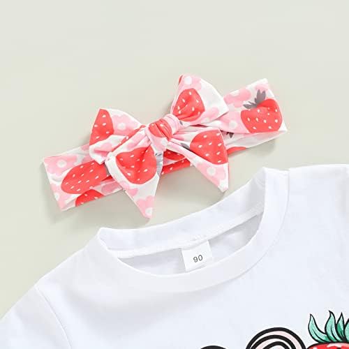 Gueuuusu дете за девојче облека за девојчиња цвет со кратки ракави маици врвови цветни пантолони од пламен поставени 2 парчиња