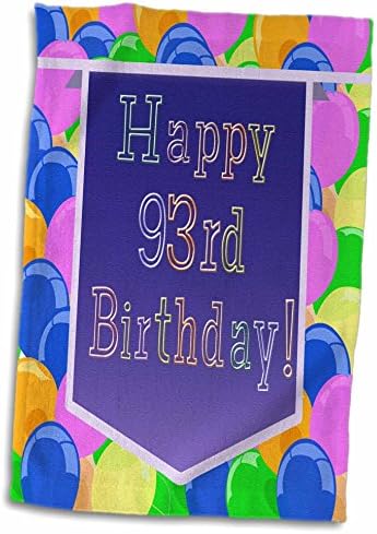 3drose балони со виолетова банер среќен 93 -ти роденден - крпи
