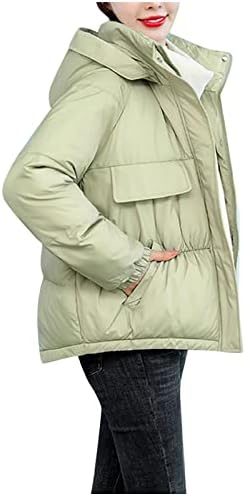 Зимски палта за жени топло качулка Долга зимска капут елек со долг ракав затоплувајќи палта со џебови ватирани со аспиратор