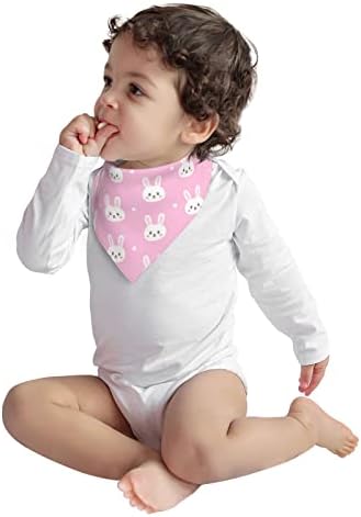 Аугенстерски памук бебешки бибс розови точки зајаци зајаче зајак бебе бандана дрол бибс заби за храна биб