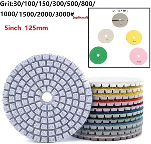 5 инчи 125 мм суви/влажни влошки за полирање на дијаманти Флексибилни дискови за мелење за дискови за пескарење од гранит мермер, мелење 1