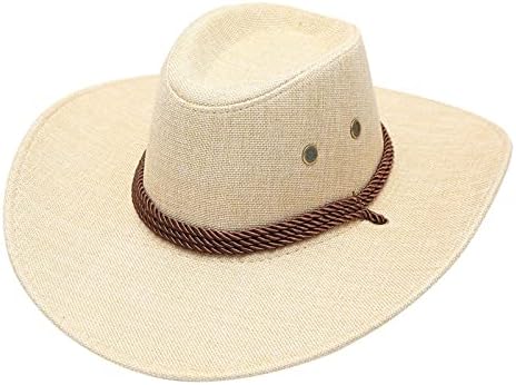 Менска каубојска капа 7 1/2 возрасни цврсти обични летни летни модни каубојски каубојски капа од каубојски капа за жени искра