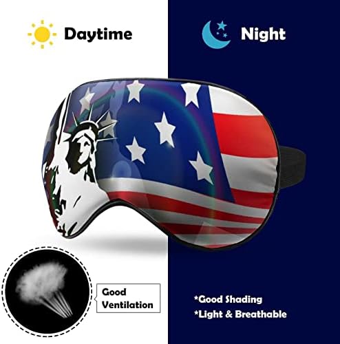 Американско знаме, Статуата на слободата Смешна маска за спиење на очите мека капа за очи со прилагодлива лента за ноќни очила за мажи за жени