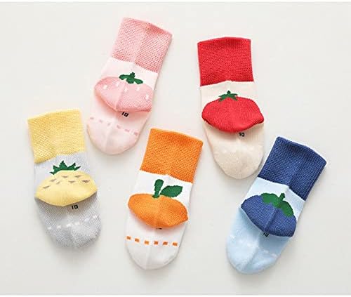 5 пакети Деца за новороденчиња Бебе памучни чорапи слатки овошни деца екипаж чорапи меки новороденчиња чорапи за девојчиња момчиња