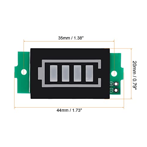Индикатор за ниво на ниво на батерија на батеријата Patikil DC 8.4V, 4 пакет 4 секции LED дисплеј модул за капацитет за тест за електричен