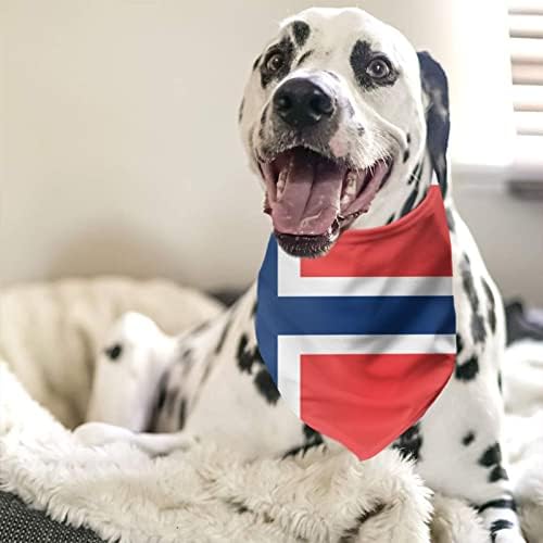 Куче Бандана Знаме На Норвешка Шамија За Кучиња, Прилагодливи Лигавчиња Од Триаголник За Миленичиња За Мачки, Кученца, Мали, Средни,