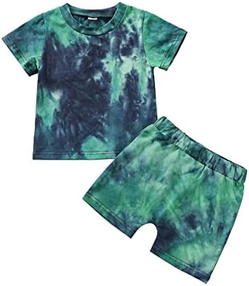 Coolalo 4-парчиња дете за бебето момче, вратоврска за боење кошула и кратка игра за играње, поставени летни облеки за момчиња