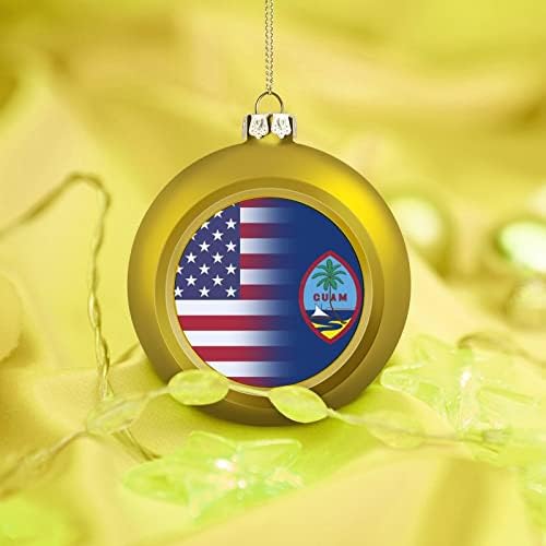 Божиќно и знаме на Гуам, Божиќна топка, распрскувачки украси за висини за украси за забави од камин од дрво 4 парчиња 4 парчиња