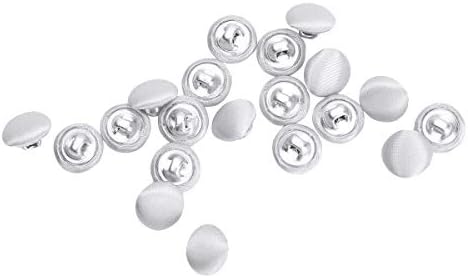 Yizyif 20 брои сатен покриени копчиња метални копчиња за обликување за официјални смокисти костуми свадбени наметки блузи кошули палта бела една големина