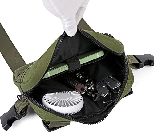 Отворено отпорна на вода торба за градите за мажи, тактички пакет за градите на ЕДЦ со вграден држач за телефон, лесна алатка торбичка