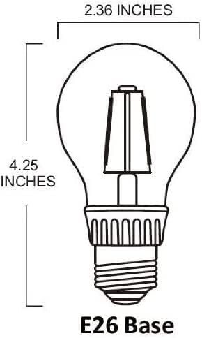 А19 ПРЕДВОДЕНА Едисон Светилки, 5.5 W, Замена за 40 Вати Светилки, 50 Вати &засилувач; 60 Вати, 630 Лумени, Топло Бело 2700K LED Филамент
