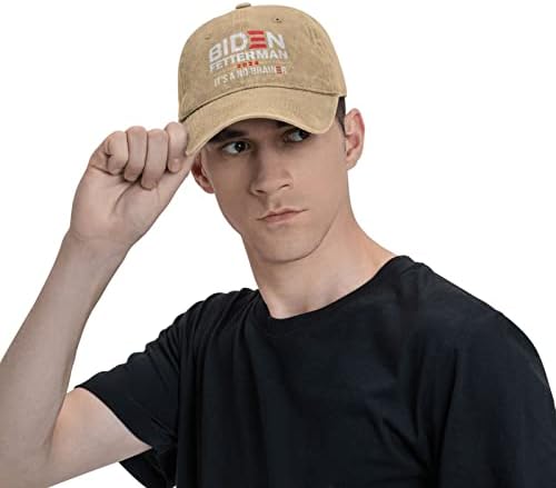 Biden-Fetterman-2024-It's-a-no-Brainer-24 избори каубојски капа бејзбол капи за мажи жени камионџии шапки капачиња тато капа
