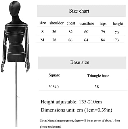 Ianанфеи женски манекен торзо, прилагодлива половина од телото на жената од половина тело форма на кукла маникин за екранот за накит за облека,