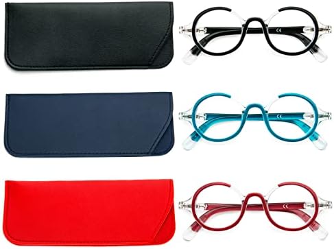 Кокобин 3 Спакувајте Мали Тркалезни Очила За Читање Удобни Читатели Во Боја Стилска Рамка За Жени И Мажи