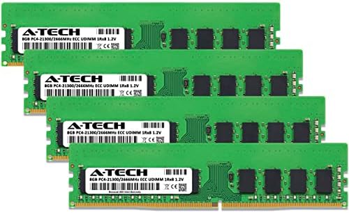 A-Tech 32gb Комплет Меморија RAM МЕМОРИЈА За SupermicroX11SSL-CF-DDR4 2666MHz PC4-21300 ECC Unbuffered UDIMM 1Rx8 1.2 V-Сервер