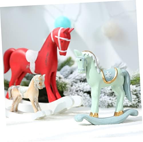 Didiseaon Божиќни украси пара Меса де колекционерски фигурини на коњи Фарм животни Фигурини Божиќна забава Десктоп декоратитон дома украс