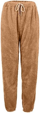 Swrowesi панталони за жени зимски обични лабави плишани панталони цврста дебела плус големина истегнување на високи половини џемпери