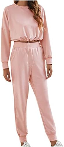 Женски пижами поставиле долги ракави врвови долги панталони меки облеки за спиење костуми 2 парчиња облека за куќи за куќи