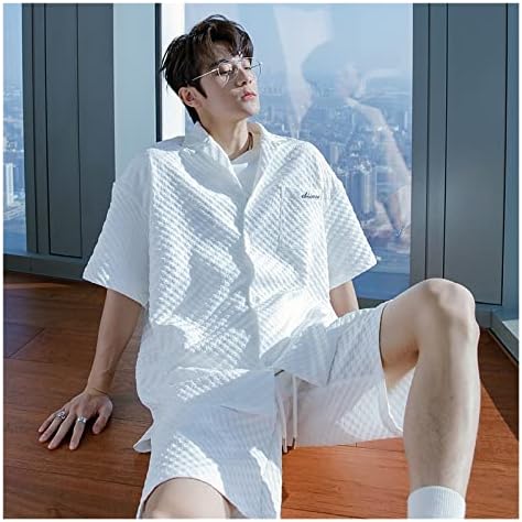 WXBDD бели црни кошули шорцеви поставени летни тренерки машка облека корејска улична облека за купување на улична облека