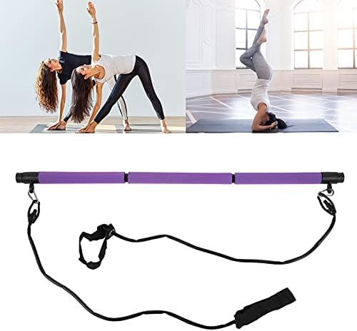 ZyHHDP 3 делови вежбајте стап со лента за отпорност, бар за обука за градење на јога, домашна фитнес опрема за нозе и задник