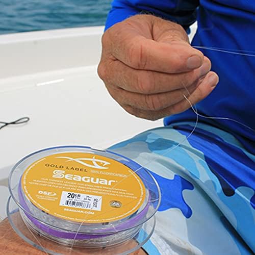 Златна етикета на Seaguar линија за риболов со флуорокарбон, јачина на пауза од 80lb, 50 -тина, чиста - 80gl50