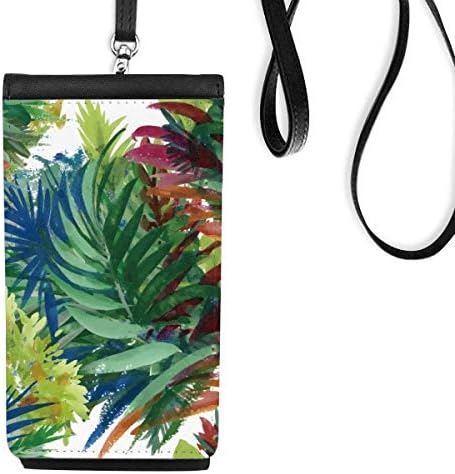 Тропски цртеж за цртање уметност цвет телефонска чанта чанта што виси мобилна торбичка црн џеб